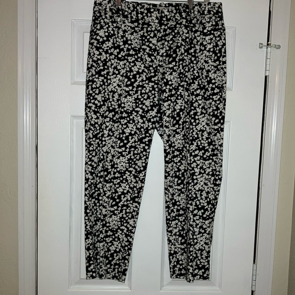 Talbots Monochrome Floral Trousers